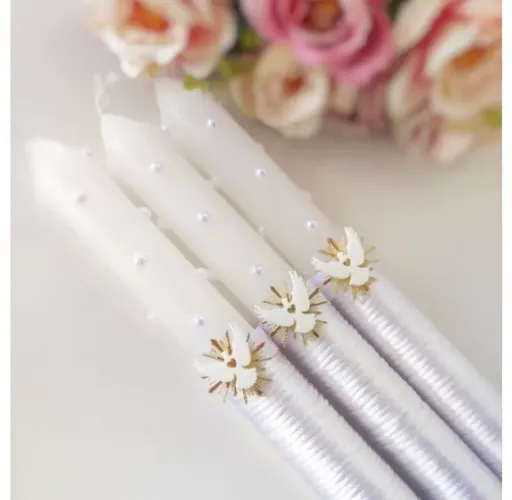Vela decorada para batizado
