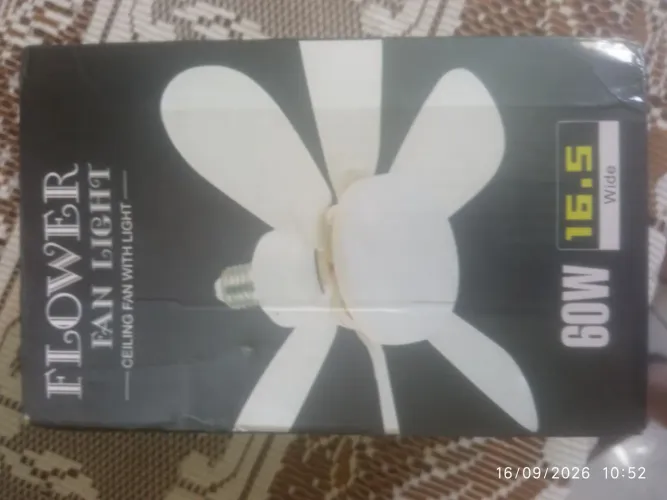 Lâmpada Ventilador de Teto LED 60W Bocal E27 com Controle - Super Silencioso