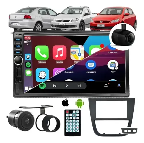 Radio mp5 Voyage G5 Central Multimidia Mp5 2 Din + Moldura