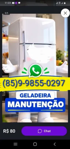Conserto de geladeira a domicílio/fortaleza.