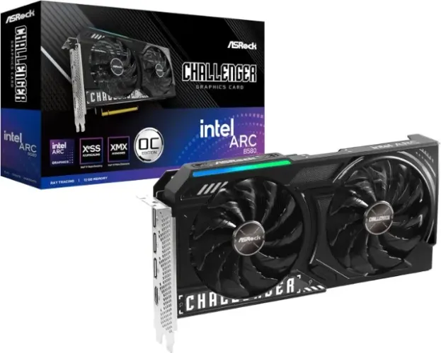 Placa de Video AsRock Intel ARC B580 Challenger OC, 12GB, GDDR6, 192-bit, 90-GA5LZZ-00UANF