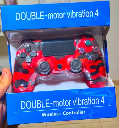 Controle Sem Fio Para PS4 / PC (Camuflado Vermelho) - Novo na Caixa