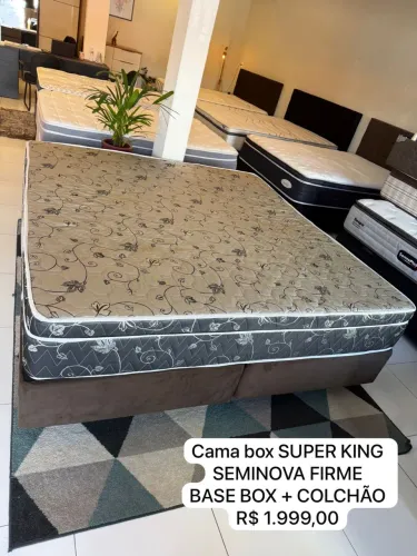 Cama KING SEMINOVA COM COLCHÃO KING - Entrego! 