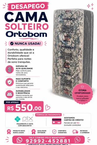 Cama Solteiro Colchão Ortobom