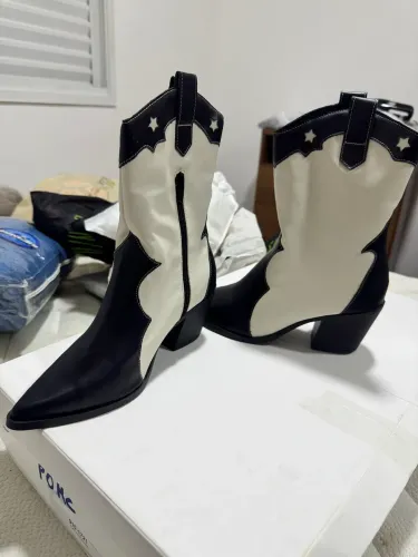 Bota Country Western Use Hitzz Cano Médio Preta E Off 36