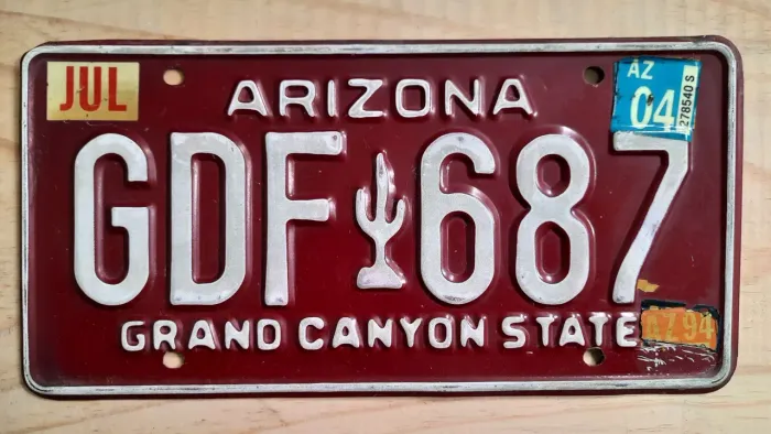 Placa de Carro Americana Original - Arizona 