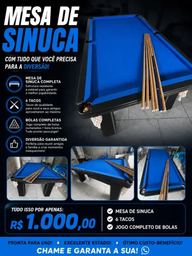 Mesa de sinuca a venda