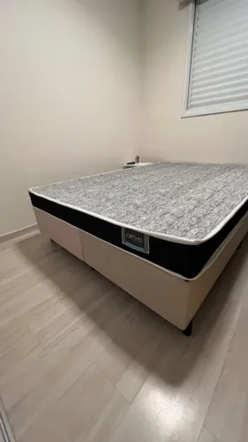 Cama Box Viúva Bipartida + Colchão D28 - Praticamente Novos!
