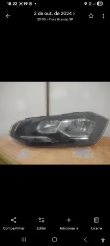 Farol Polo 2019 esquerdo completo com lâmpadas