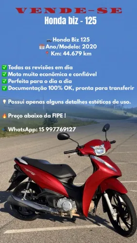Honda Biz 125 2020 ? Preço abaixo da FIPE