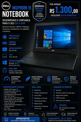 Notebook Dell inspiron 15