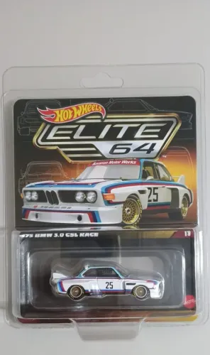 Hot Wheels Elite 64 Bmw 3.0 Csl Race 1975 Pneus De Borracha