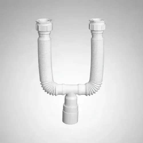 Sifão Duplo Extensível Flexível Plástico Branco p/ Pias e Tanques - Novo a pronta entrega