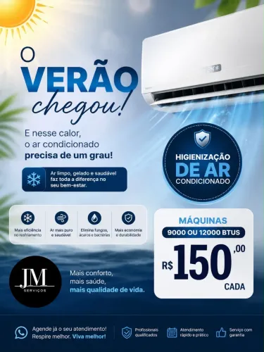 LIMPEZA/HIGIENIZACAO DE AR CONDICIONADO 9.000 ou 12.000 BTUs