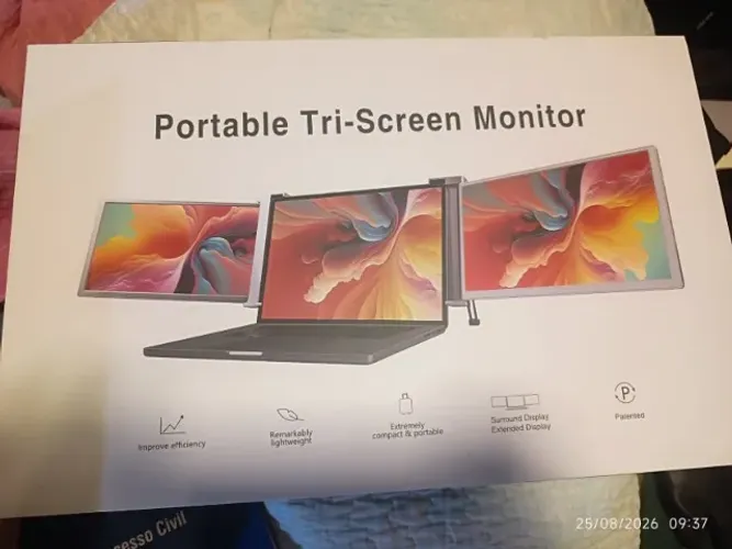 Monitor Triplo Portátil para Notebook 16:9 1080p IPS - Extensor de