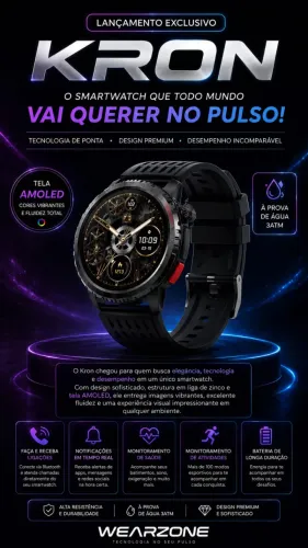 Relógio smartwatch Kron wearzone