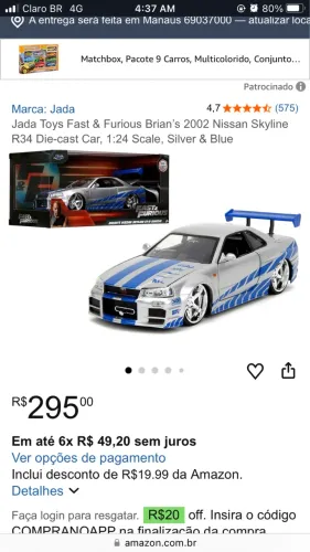 Vendo Nissan skyline na caixa