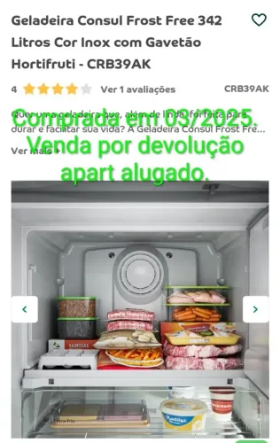 Consul 342 Frost Free 1ano e 2 meses de uso - fone *