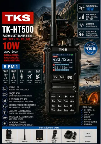 Rádio Comunicador HT Multibanda HF PX VHF UHF Aviação Satélite 