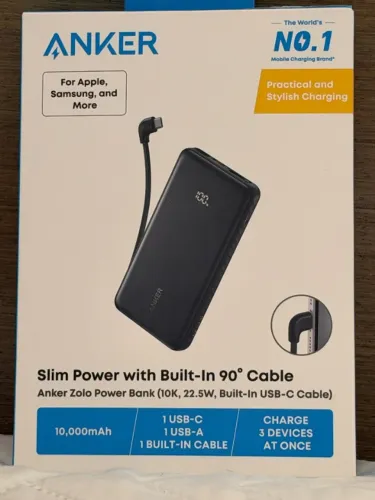 Power Bank Anker Zolo 10000mAh 22,5W USB-C - Novo Lacrado