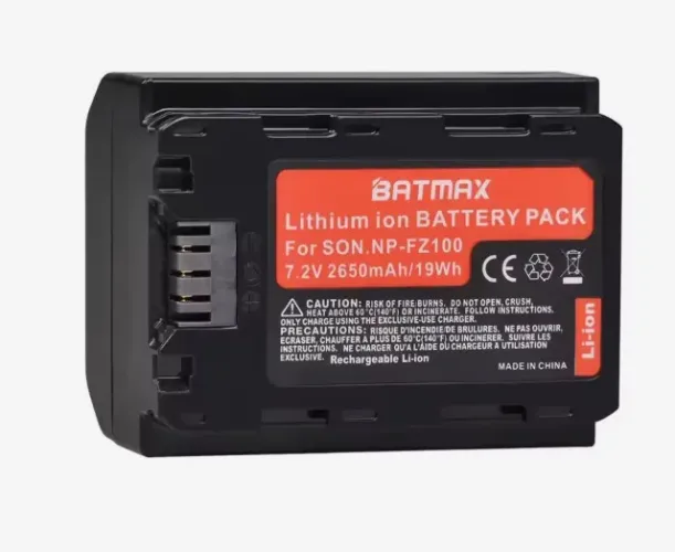 Bateria Batmax Np-Fz100 2650 Mah Câmeras Sony Fx30 A6700 A7Iv A7Iii A9R A7Cii A6600 ZVE1