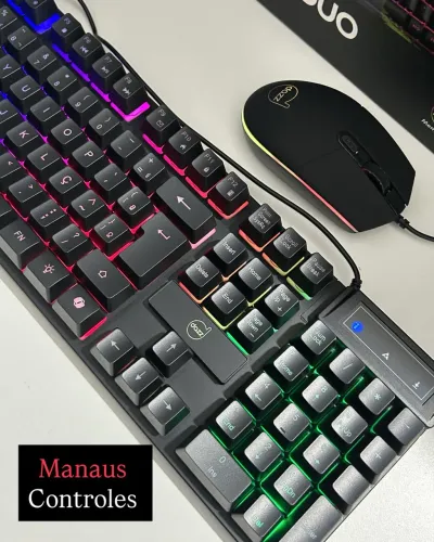 Kit Teclado e Mouse Gamer Shadow Strike Duo Rgb USB 2.0 Padrão ABNT 2