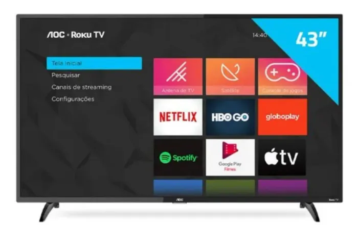 Tv AOC na caixa 43 polegadas 1000 reais zero