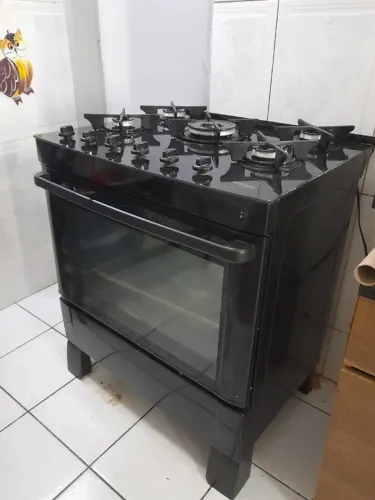 Fogão Itatiaia ItaGlass 5 Bocas - Mesa de Vidro - Funcionando - Usado em Bom Estado