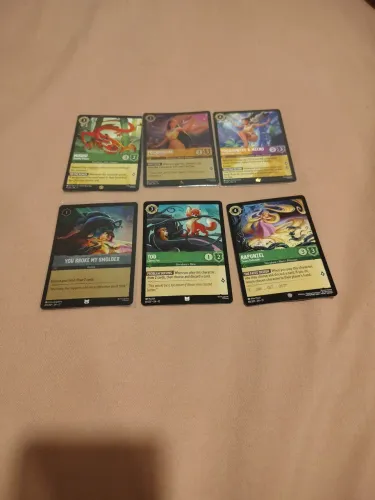 Lote 6 cartas TCG Lorcana muito procurada por players