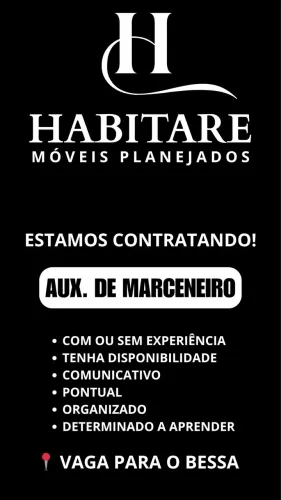 VAGA PARA AUXILIAR DE MARCENEIRO
