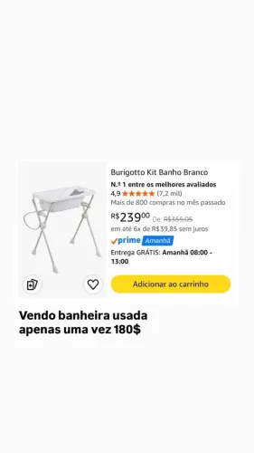 Banheira kit bebês Burigotto