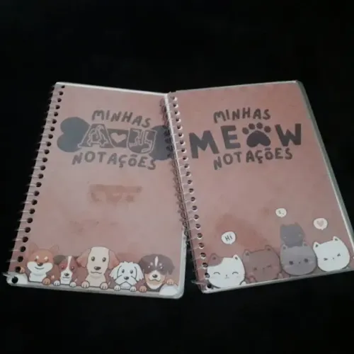 Caderneta/Caderno coleção 'PET ANOTAÇÕES' capas bichinhos modelo espiral pautado