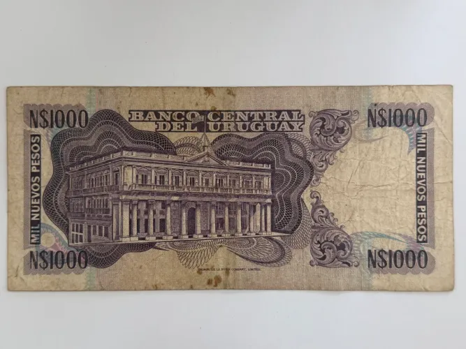 3 Cédulas Antigas do Uruguai N$1000 - Originais - Colecionador