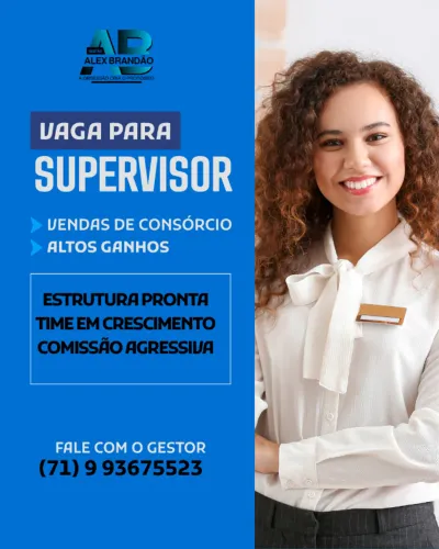 Vaga para Supervisor Vendas de Consórcio