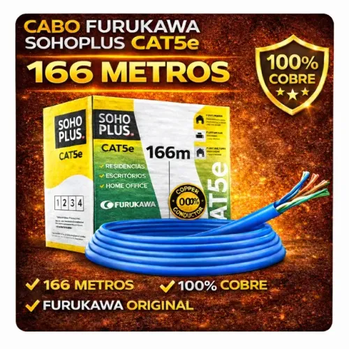 Cabo De Rede Furukawa Soho Plus Cat5e 100% Cobre Azul 24AWG 4P Original