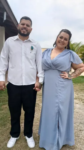 Vestido de festa tamanho 50 azul