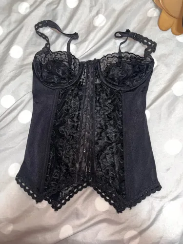 Corset preto de renda