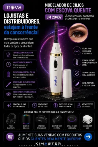 MODELADOR DE CILIOS COM ESCOVA QUENTE JM 20437