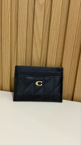 Porta cartão coach essential quilting preto