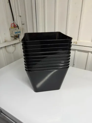 10 Baldes Pretos plástico Gelo quadrado 4,5L resistente