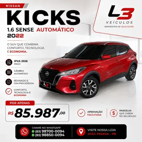 Nissan Kicks Sense 1.6 16V Flex AUT 2022