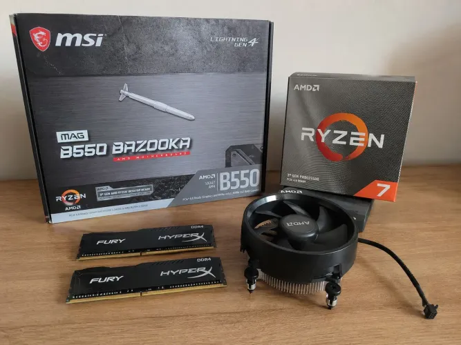KIT-- RYZEN 7 3700X COM AIRCOOLER -- MEMORIA DDR4 16GB 3200MHZ--PLACA MAE BAZZOKA B550 