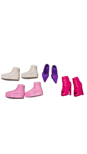 Lote sapatos para Barbie, tênis e sapato de salto