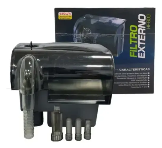 Filtro Externo OceanTech Hang-On HF-600 220V para aquário Vazão 600 litros/h