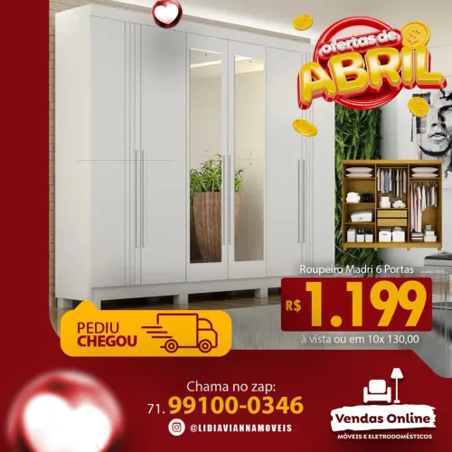 Guarda roupa casal com espelho frete gratis entrego hoje R$ 1.199,99 a vista 