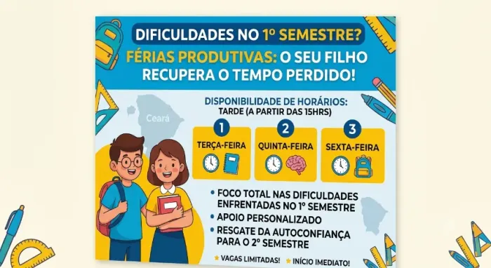 Reforço para as férias!