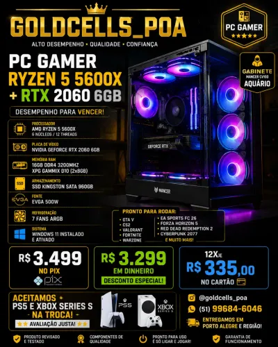 PC gamer Ryzen 5600x +RTX2060