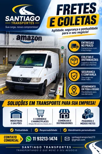? Fretes e Coletas Rápidas | Santiago Transportes | WhatsApp *