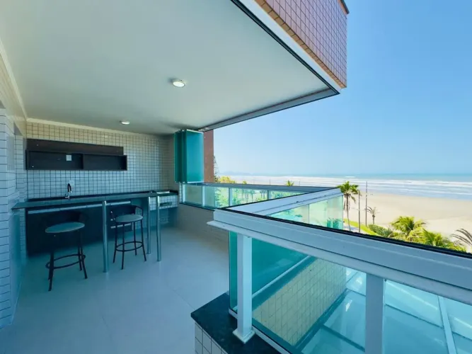 APARTAMENTO FRENTE MAR 2 DORMS 2 VAGAS DEMARCADAS