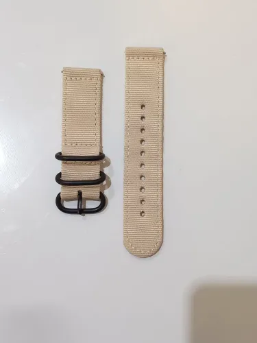 Pulseira Relógio Nylon, engate rápido, 22mm, Bege.